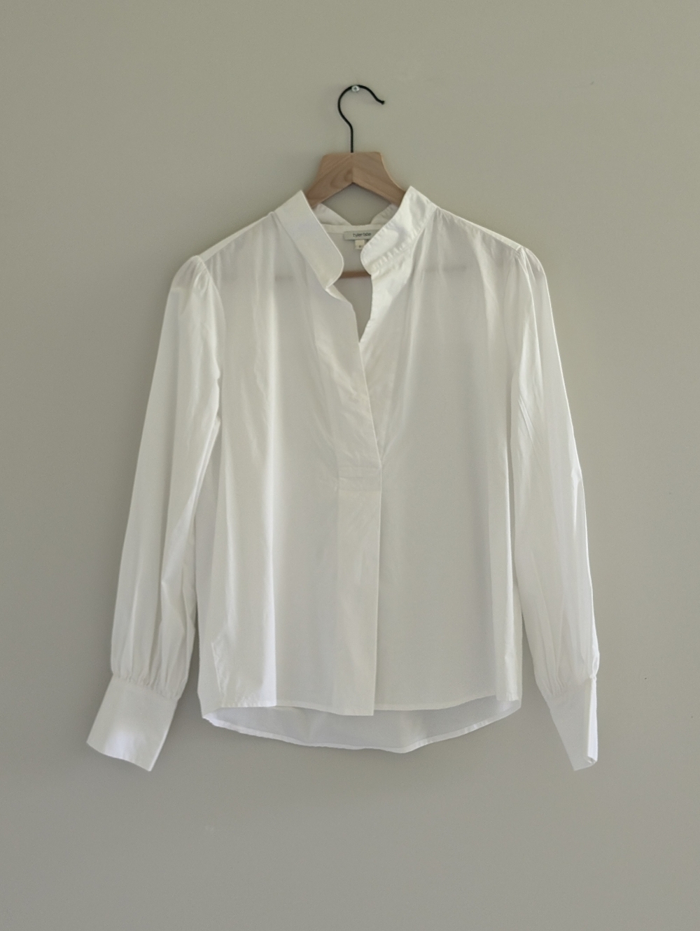 Tyler Boe White Mandarin-Collar Devon Popover Shirt